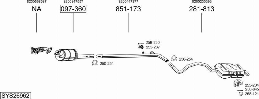 Bosal SYS26962 - Система випуску ОГ autocars.com.ua