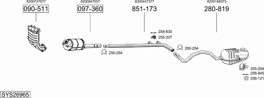 Bosal SYS26965 - Система випуску ОГ autocars.com.ua