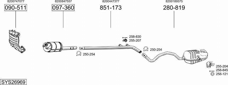 Bosal SYS26969 - Система випуску ОГ autocars.com.ua