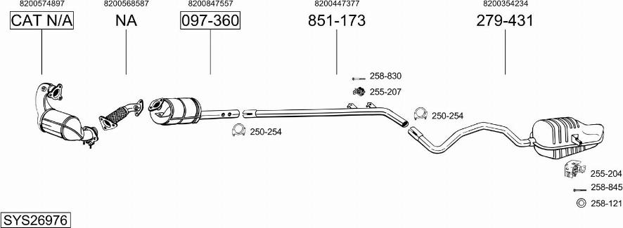 Bosal SYS26976 - Система випуску ОГ autocars.com.ua