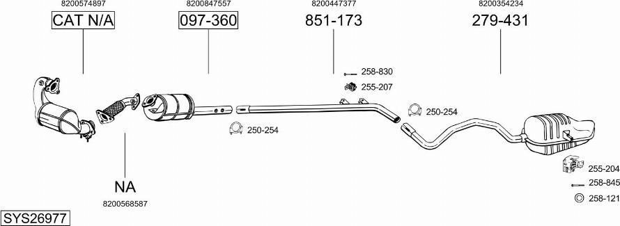 Bosal SYS26977 - Система випуску ОГ autocars.com.ua