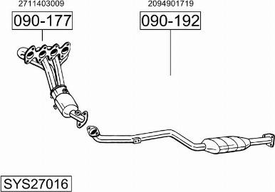 Bosal SYS27016 - Система випуску ОГ autocars.com.ua