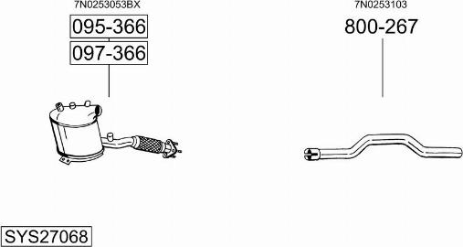 Bosal SYS27068 - Система випуску ОГ autocars.com.ua