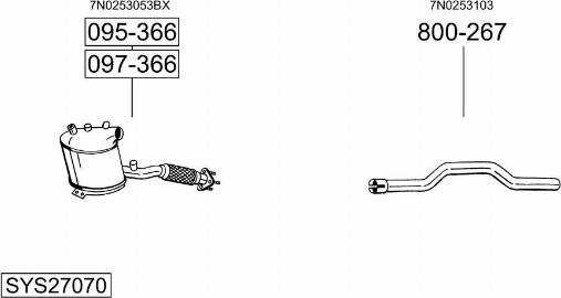 Bosal SYS27070 - Система випуску ОГ autocars.com.ua