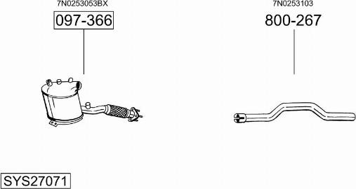 Bosal SYS27071 - Система випуску ОГ autocars.com.ua