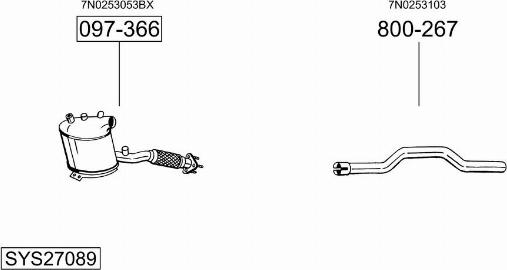Bosal SYS27089 - Система випуску ОГ autocars.com.ua