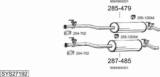 Bosal SYS27192 - Система випуску ОГ autocars.com.ua