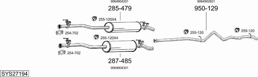 Bosal SYS27194 - Система випуску ОГ autocars.com.ua