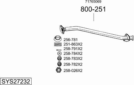 Bosal SYS27232 - Система выпуска ОГ avtokuzovplus.com.ua