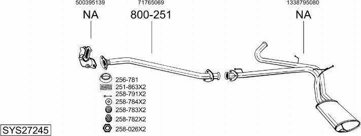 Bosal SYS27245 - Система випуску ОГ autocars.com.ua