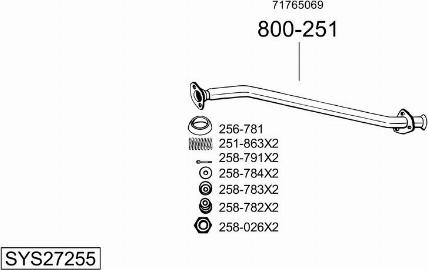 Bosal SYS27255 - Система выпуска ОГ avtokuzovplus.com.ua