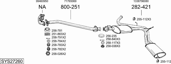 Bosal SYS27260 - Система выпуска ОГ avtokuzovplus.com.ua