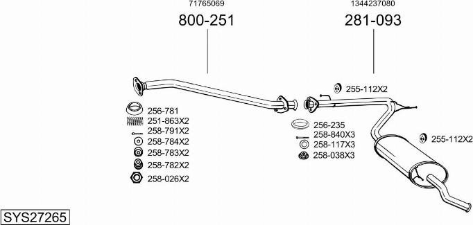 Bosal SYS27265 - Система випуску ОГ autocars.com.ua