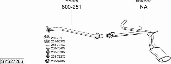 Bosal SYS27266 - Система випуску ОГ autocars.com.ua