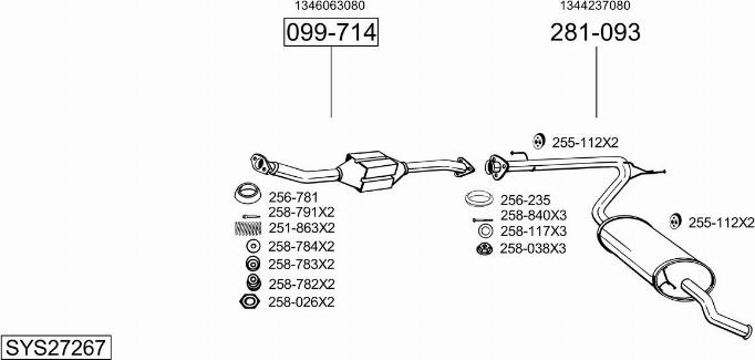 Bosal SYS27267 - Система випуску ОГ autocars.com.ua