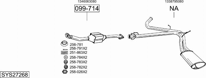 Bosal SYS27268 - Система випуску ОГ autocars.com.ua