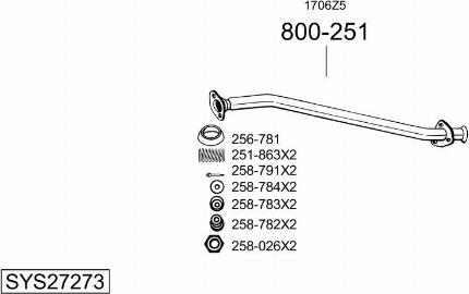 Bosal SYS27273 - Система выпуска ОГ avtokuzovplus.com.ua