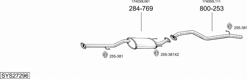 Bosal SYS27296 - Система випуску ОГ autocars.com.ua