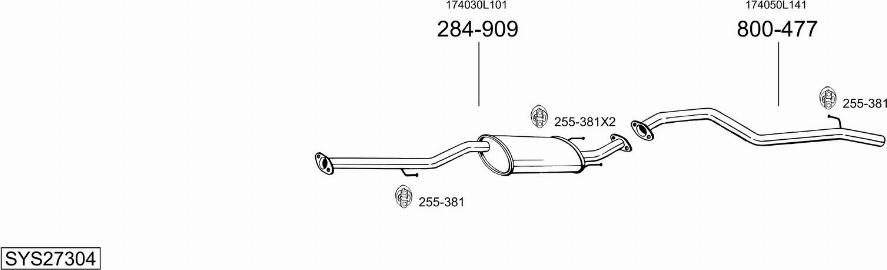 Bosal SYS27304 - Система випуску ОГ autocars.com.ua