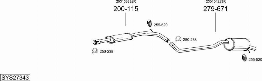 Bosal SYS27343 - Система випуску ОГ autocars.com.ua