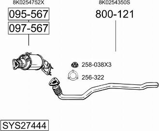 Bosal SYS27444 - Система випуску ОГ autocars.com.ua