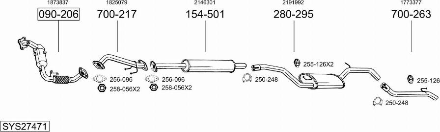 Bosal SYS27471 - Система выпуска ОГ avtokuzovplus.com.ua