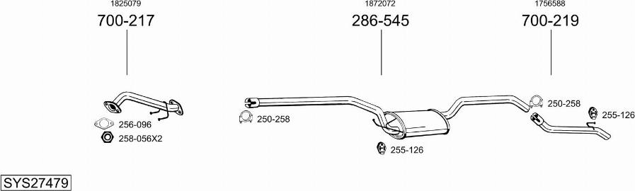 Bosal SYS27479 - Система випуску ОГ autocars.com.ua