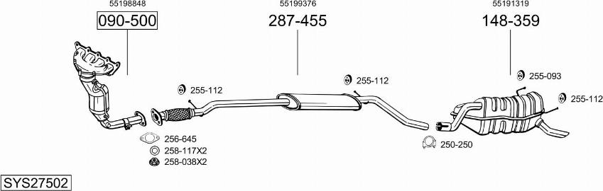 Bosal SYS27502 - Система випуску ОГ autocars.com.ua