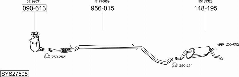 Bosal SYS27505 - Система випуску ОГ autocars.com.ua