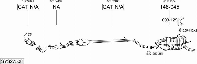 Bosal SYS27508 - Система випуску ОГ autocars.com.ua