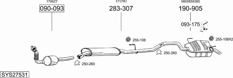 Bosal SYS27531 - Система випуску ОГ autocars.com.ua