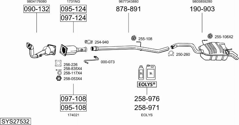 Bosal SYS27532 - Система випуску ОГ autocars.com.ua