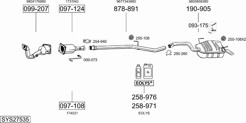 Bosal SYS27535 - Система випуску ОГ autocars.com.ua