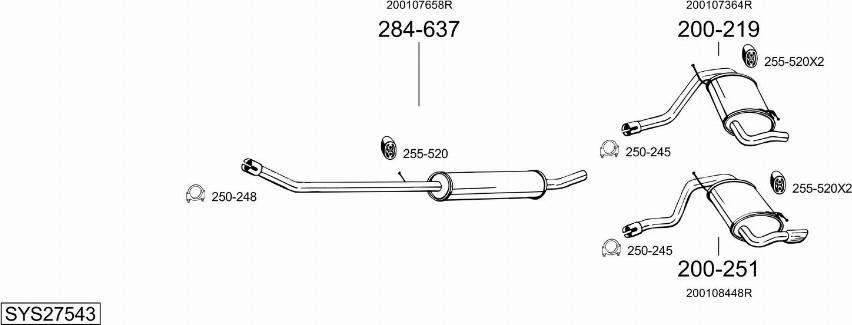 Bosal SYS27543 - Система випуску ОГ autocars.com.ua