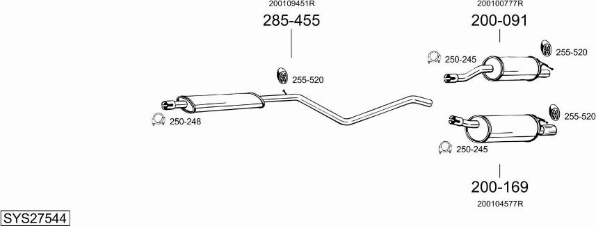 Bosal SYS27544 - Система випуску ОГ autocars.com.ua