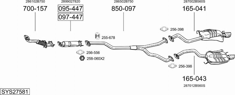 Bosal SYS27581 - Система випуску ОГ autocars.com.ua