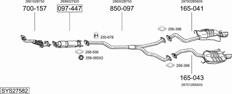 Bosal SYS27582 - Система випуску ОГ autocars.com.ua