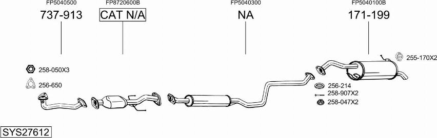 Bosal SYS27612 - Система випуску ОГ autocars.com.ua