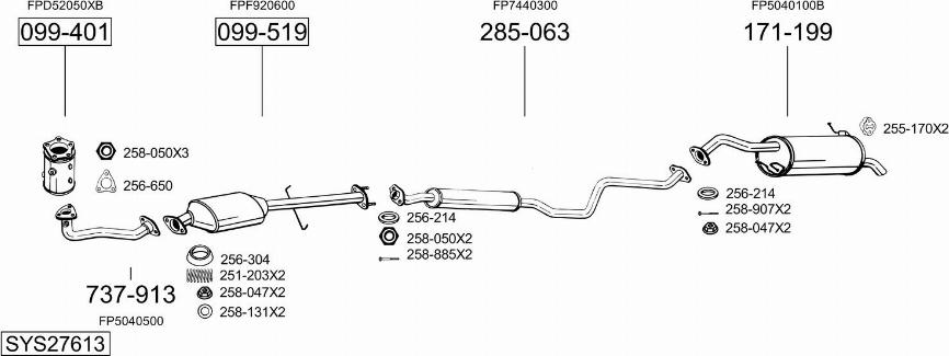 Bosal SYS27613 - Система випуску ОГ autocars.com.ua
