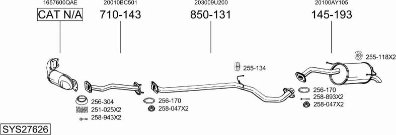 Bosal SYS27626 - Система випуску ОГ autocars.com.ua