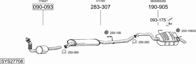 Bosal SYS27708 - Система випуску ОГ autocars.com.ua