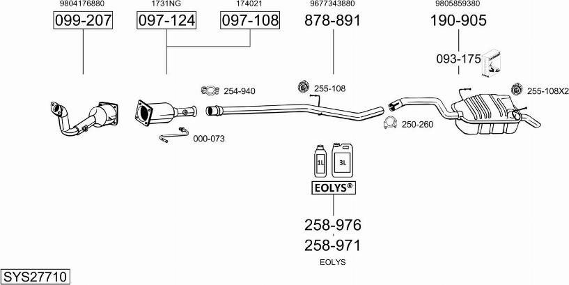 Bosal SYS27710 - Система випуску ОГ autocars.com.ua