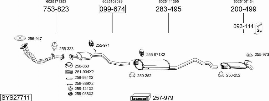 Bosal SYS27711 - Система випуску ОГ autocars.com.ua