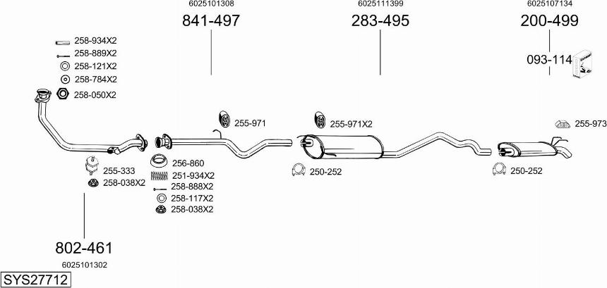 Bosal SYS27712 - Система випуску ОГ autocars.com.ua