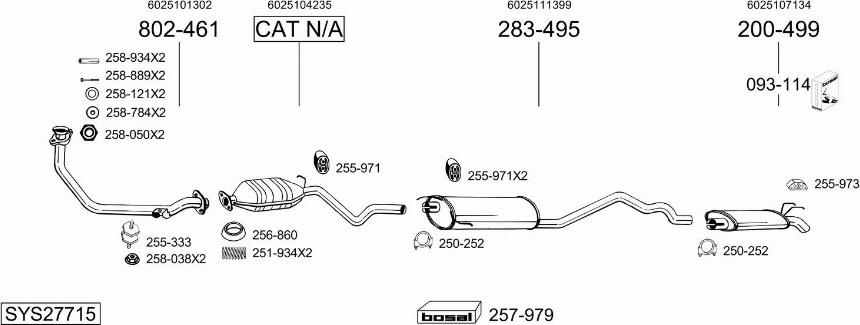 Bosal SYS27715 - Система випуску ОГ autocars.com.ua