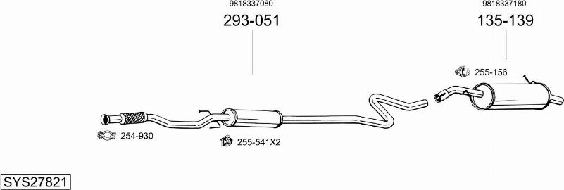 Bosal SYS27821 - Система випуску ОГ autocars.com.ua