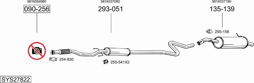 Bosal SYS27822 - Система випуску ОГ autocars.com.ua