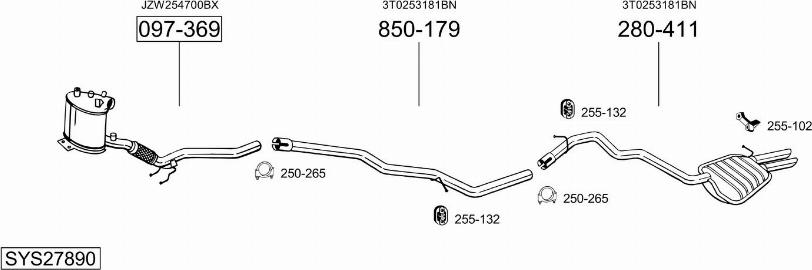 Bosal SYS27890 - Система випуску ОГ autocars.com.ua