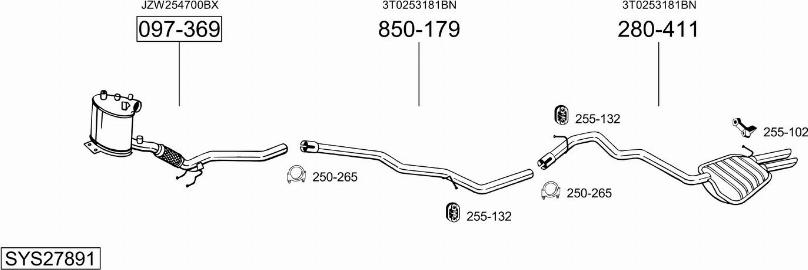 Bosal SYS27891 - Система випуску ОГ autocars.com.ua