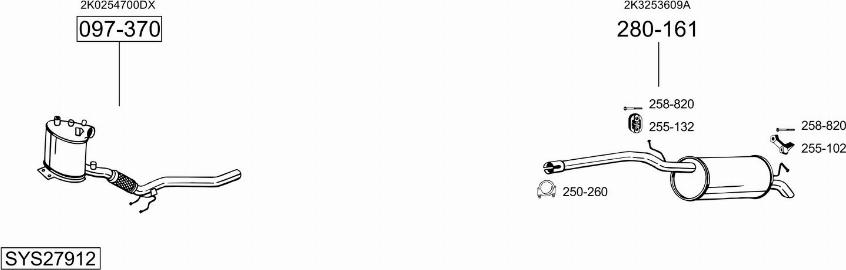 Bosal SYS27912 - Система випуску ОГ autocars.com.ua